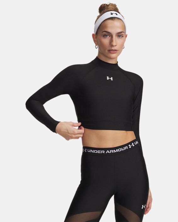 Remera Crop de manga larga HeatGear Mock para mujer