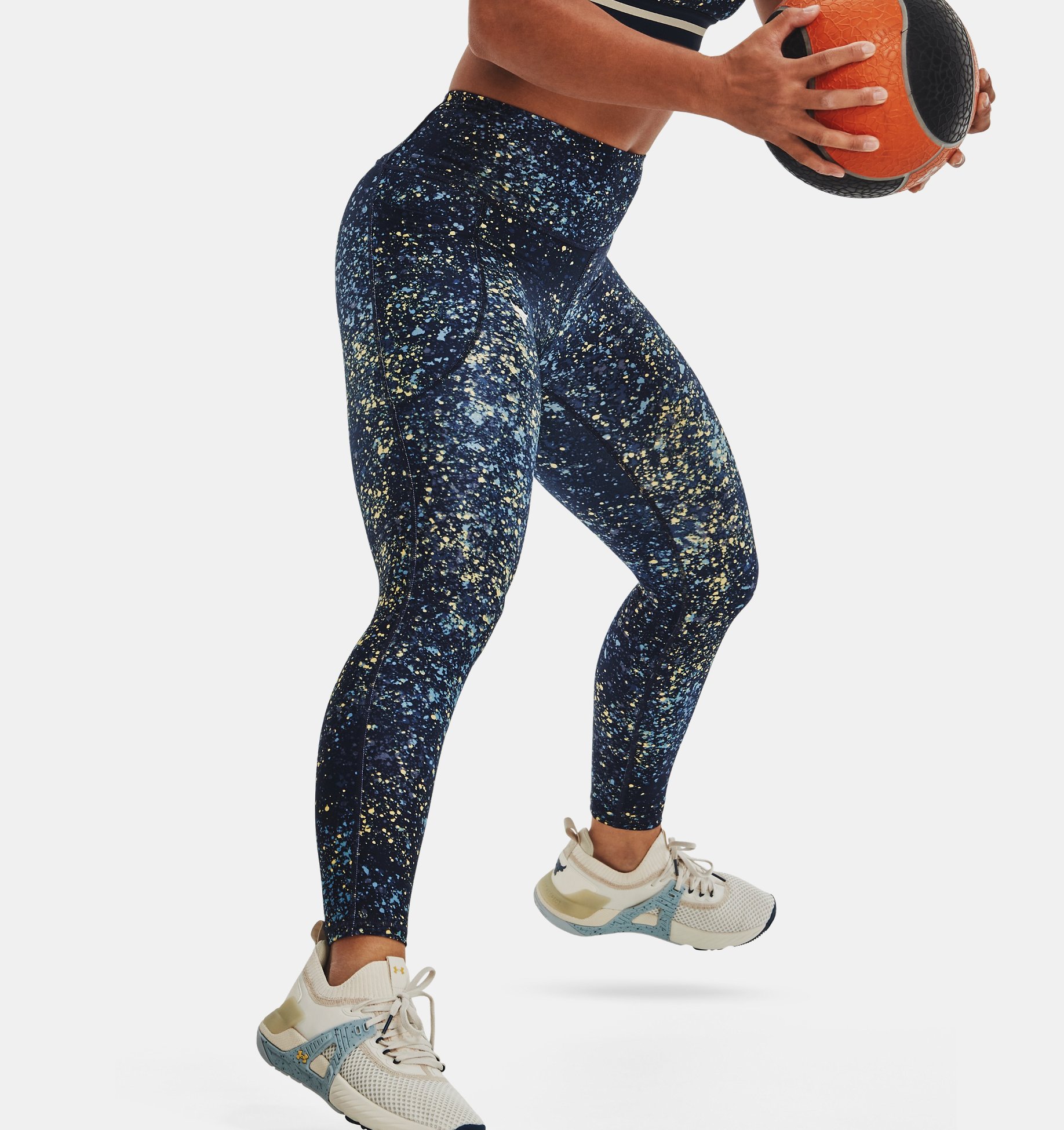 Calzas UA Project Rock HeatGear No Slip Waistband Ankle para mujer