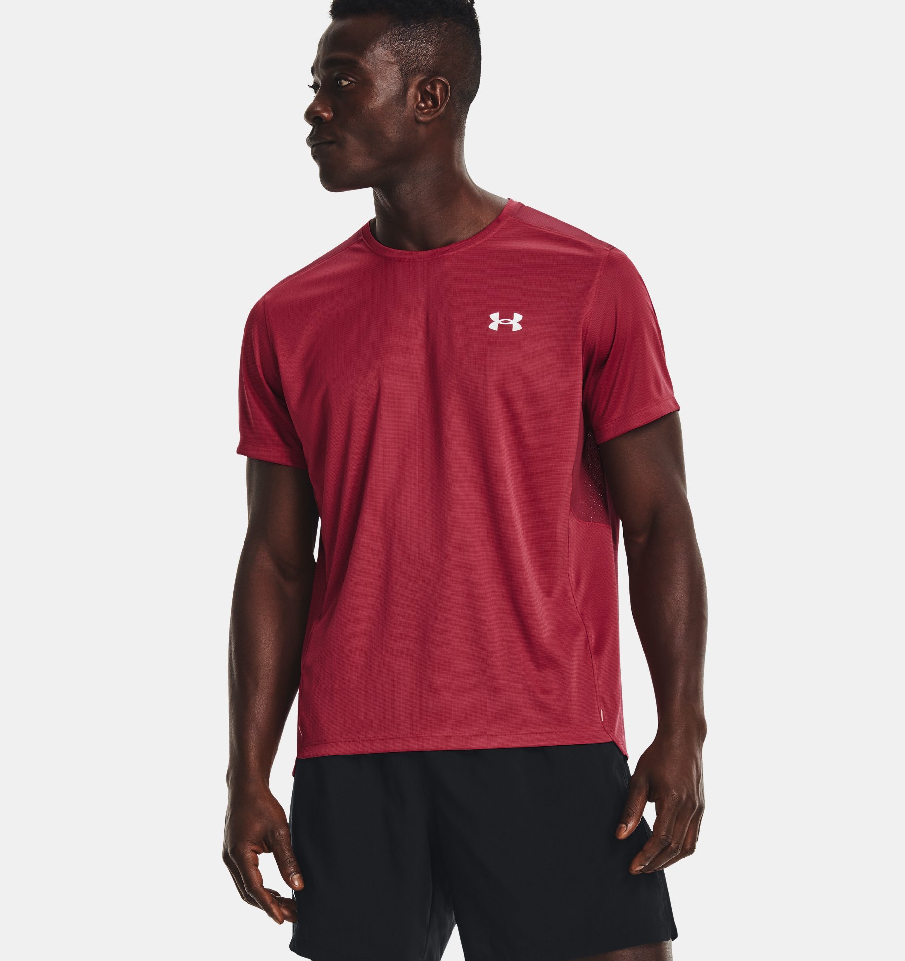 UA SPEED STRIDE 2.0 TEE-PNK,SM