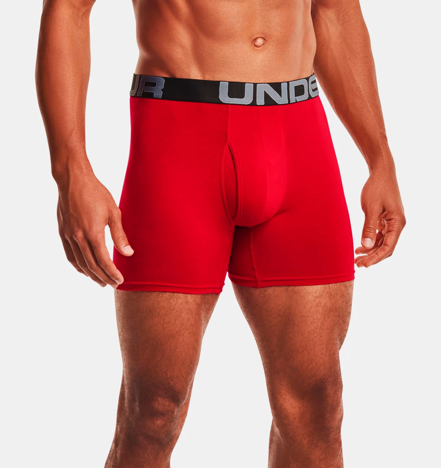 UA Charged Cotton 6in 3 Pack-RED