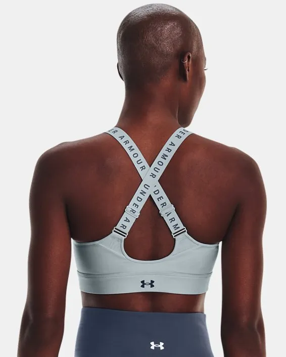 UA Infinity High Bra Zip-BLU image number 1