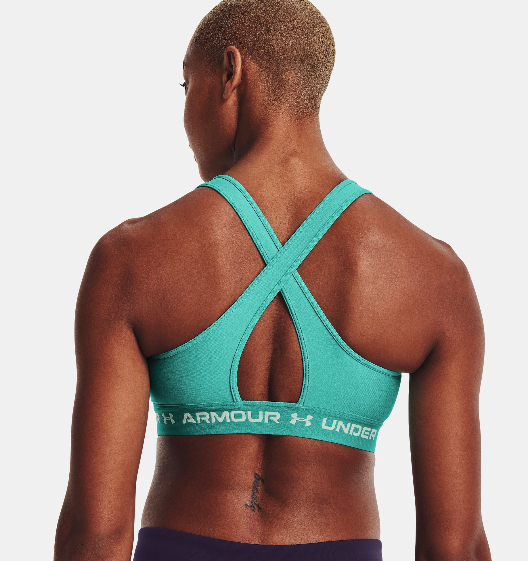 Bra UA Armour Mid Crossback Heather para mujer image number 5