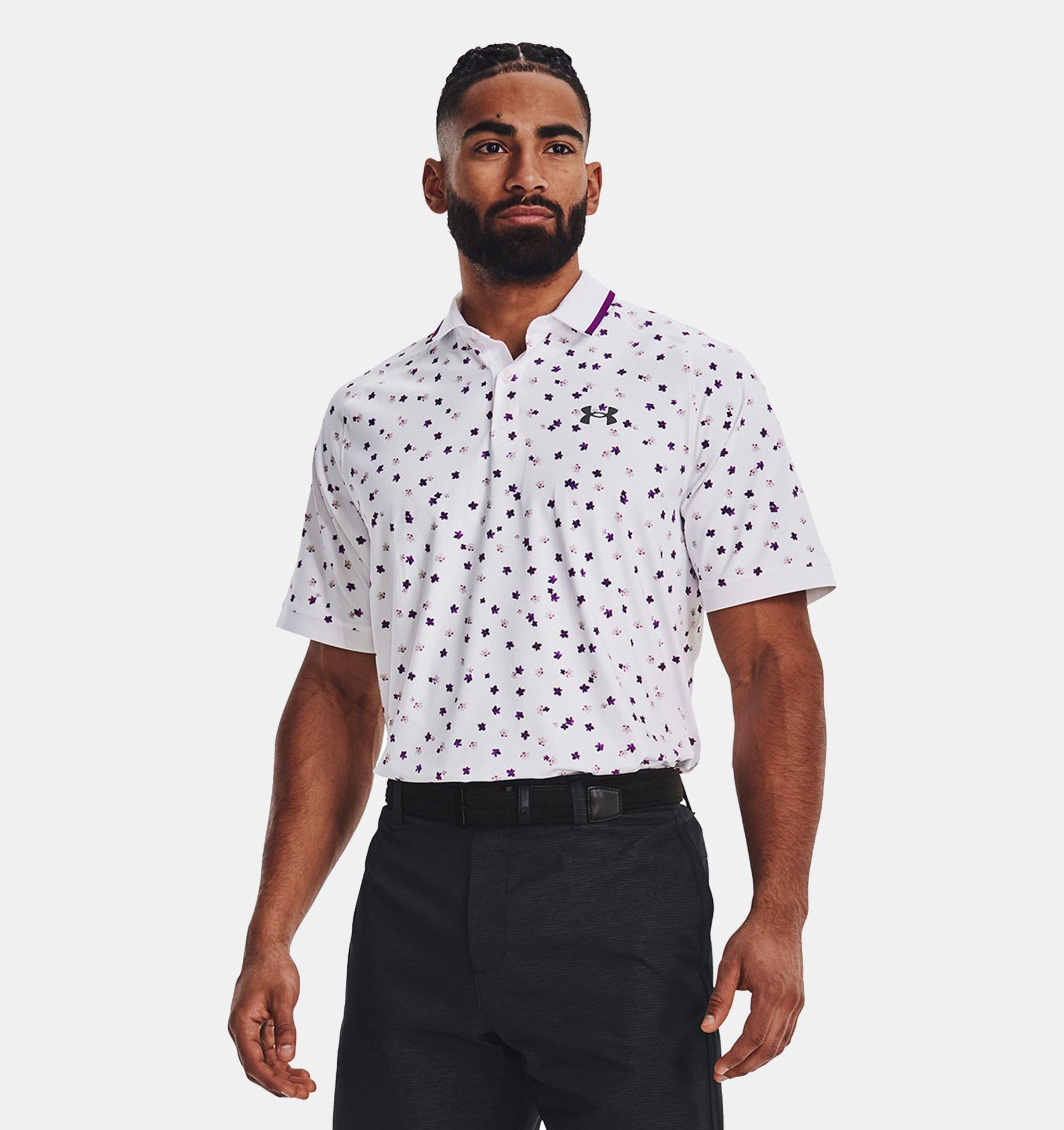 UA Iso-Chill Floral Polo-WHT,SM image number 0