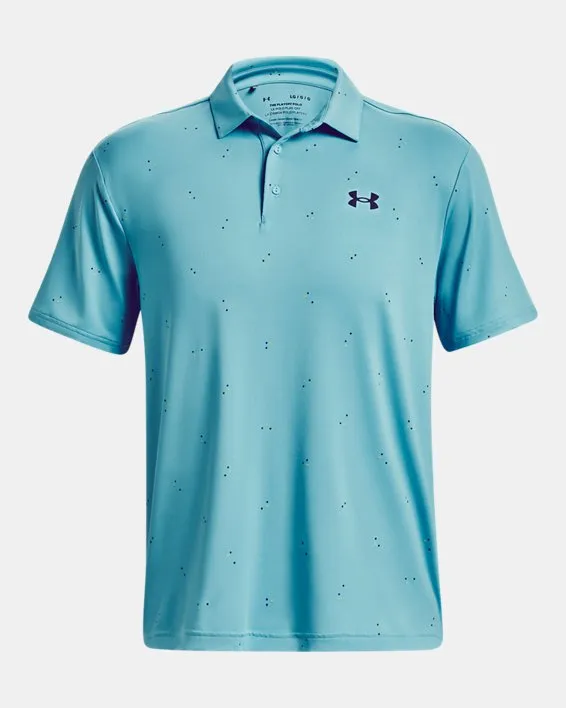 UA Playoff 3.0 Printed Polo-BLU image number 6