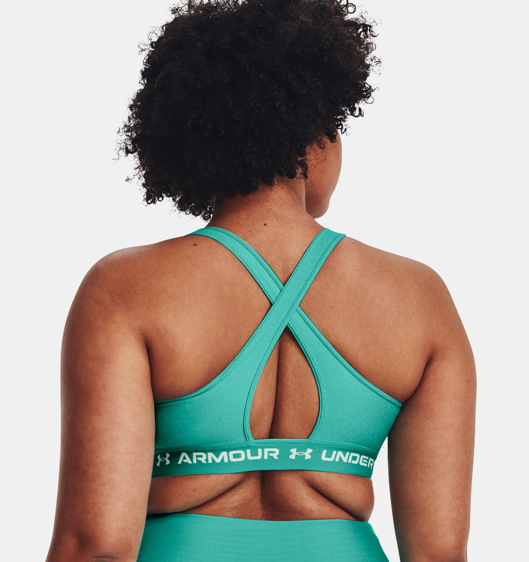 Bra UA Armour Mid Crossback Heather para mujer image number 6
