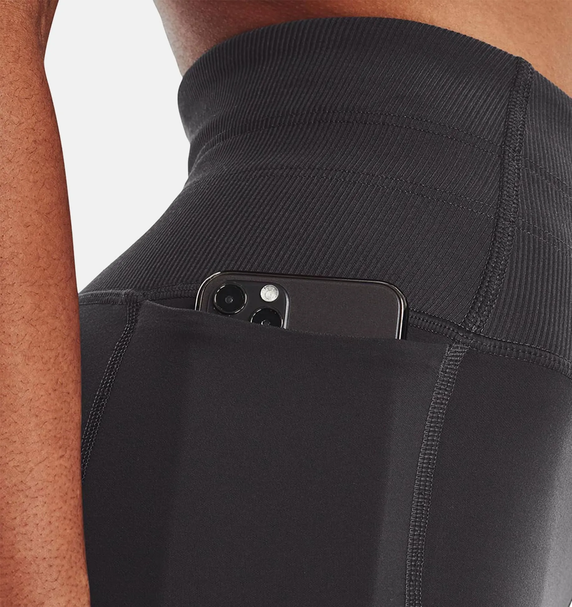 Leggings UA Meridian Rib Waistband Ankle para mujer image number 4
