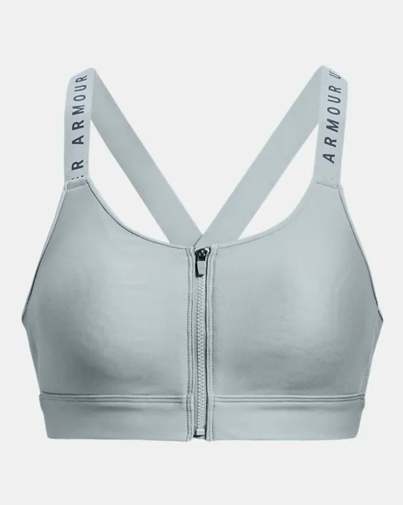 UA Infinity High Bra Zip-BLU image number 7