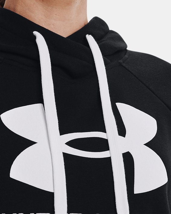 Hoodie manga corta UA Rival Fleece para mujer image number 3