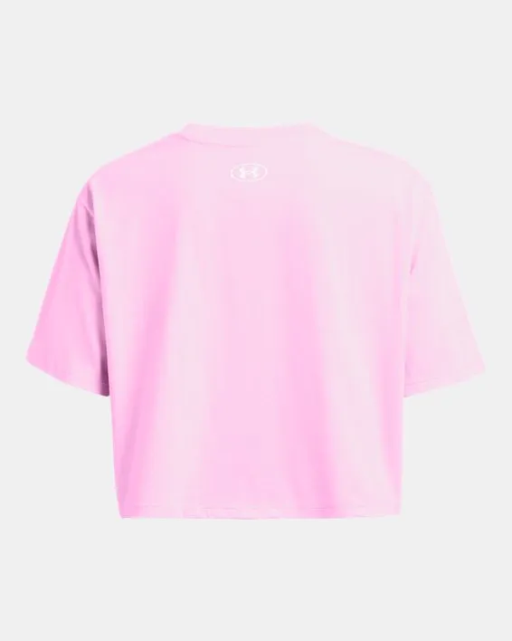 UA W BOXY CROP BRAND SS ARG image number 3
