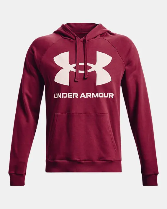 Buzo con capucha de tejido Fleece UA Rival Big Logo para hombre image number 3