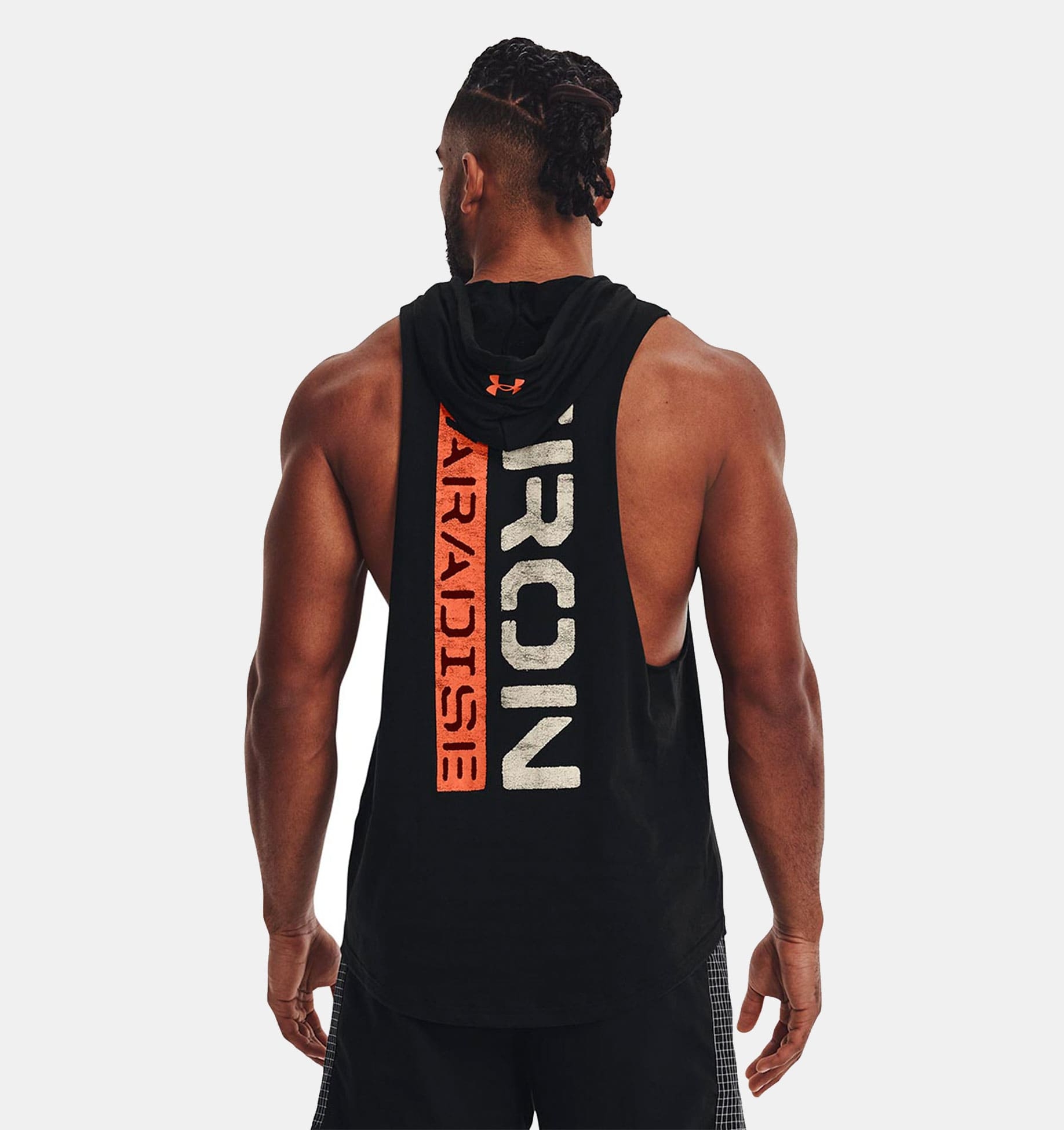 Musculosa con capucha UA Project Rock Iron Paradise para hombre image number 1