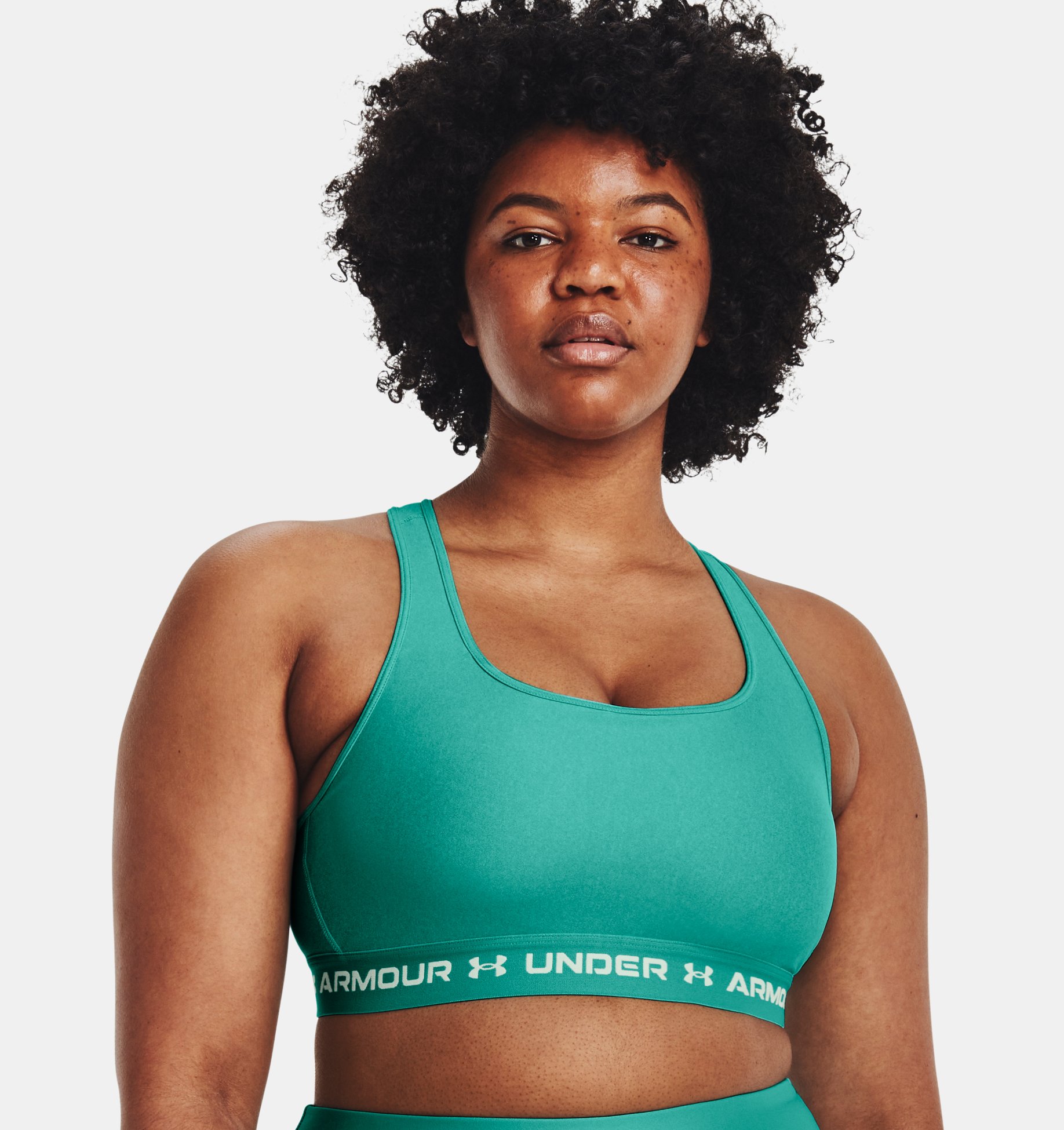 Bra UA Armour Mid Crossback Heather para mujer image number 3
