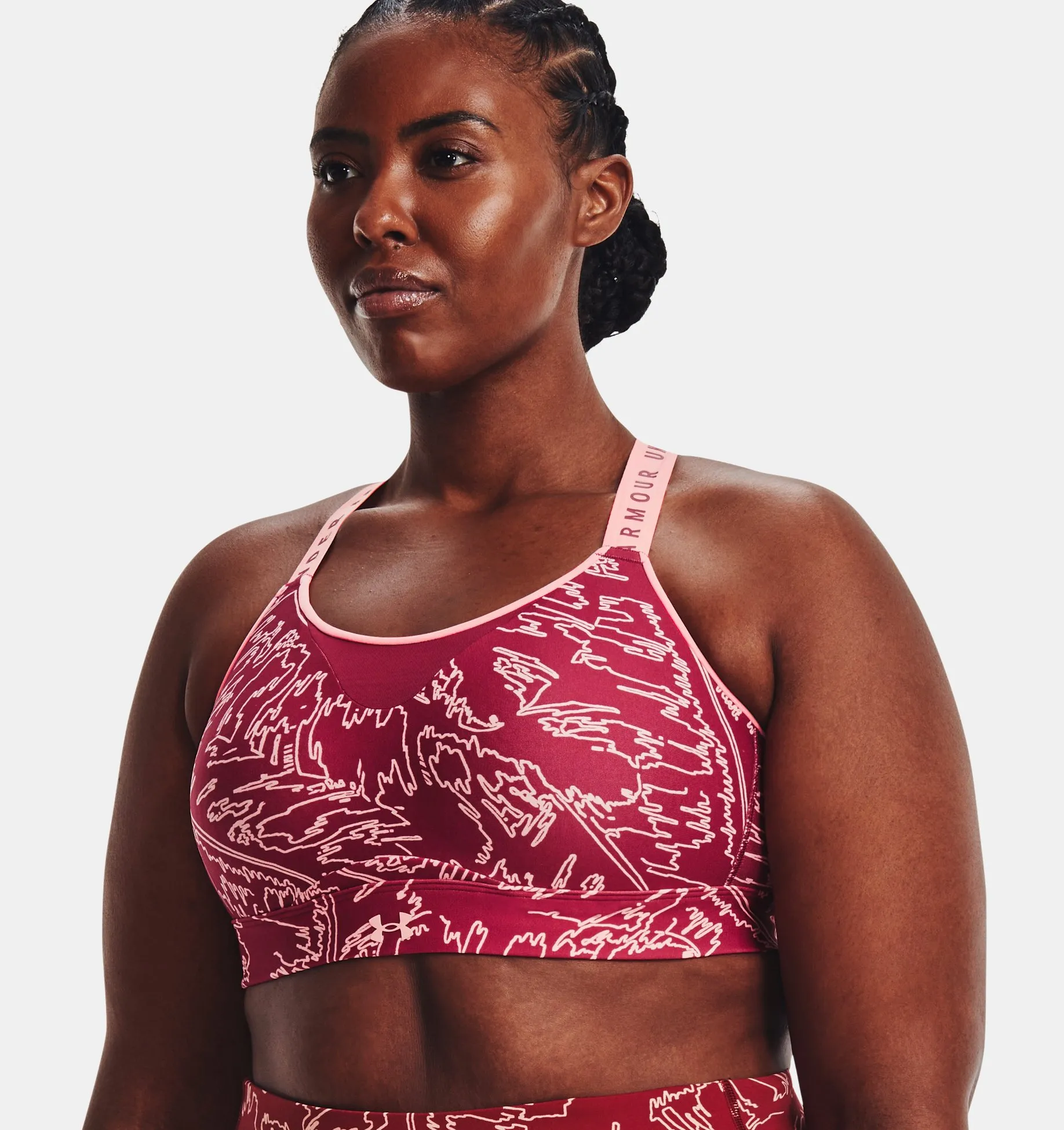 Sport Bra UA Infinity High Printed para Mujer image number 3