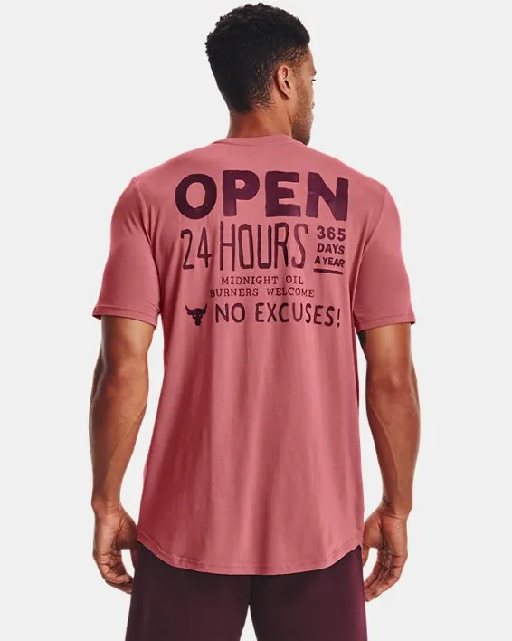 Remera de entrenamiento UA Project Rock OPEN 24 HOURS para Hombre image number 1