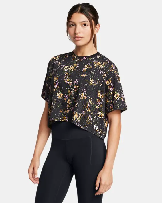 Remera de entrenamiento UA Dark Romantics Crop para mujer