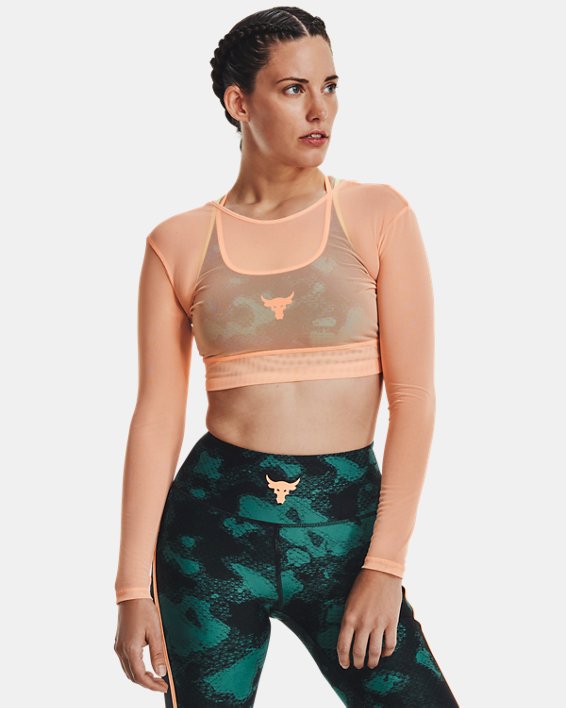 Top de manga larga Project Rock Sheer Mesh para Mujer image number 1