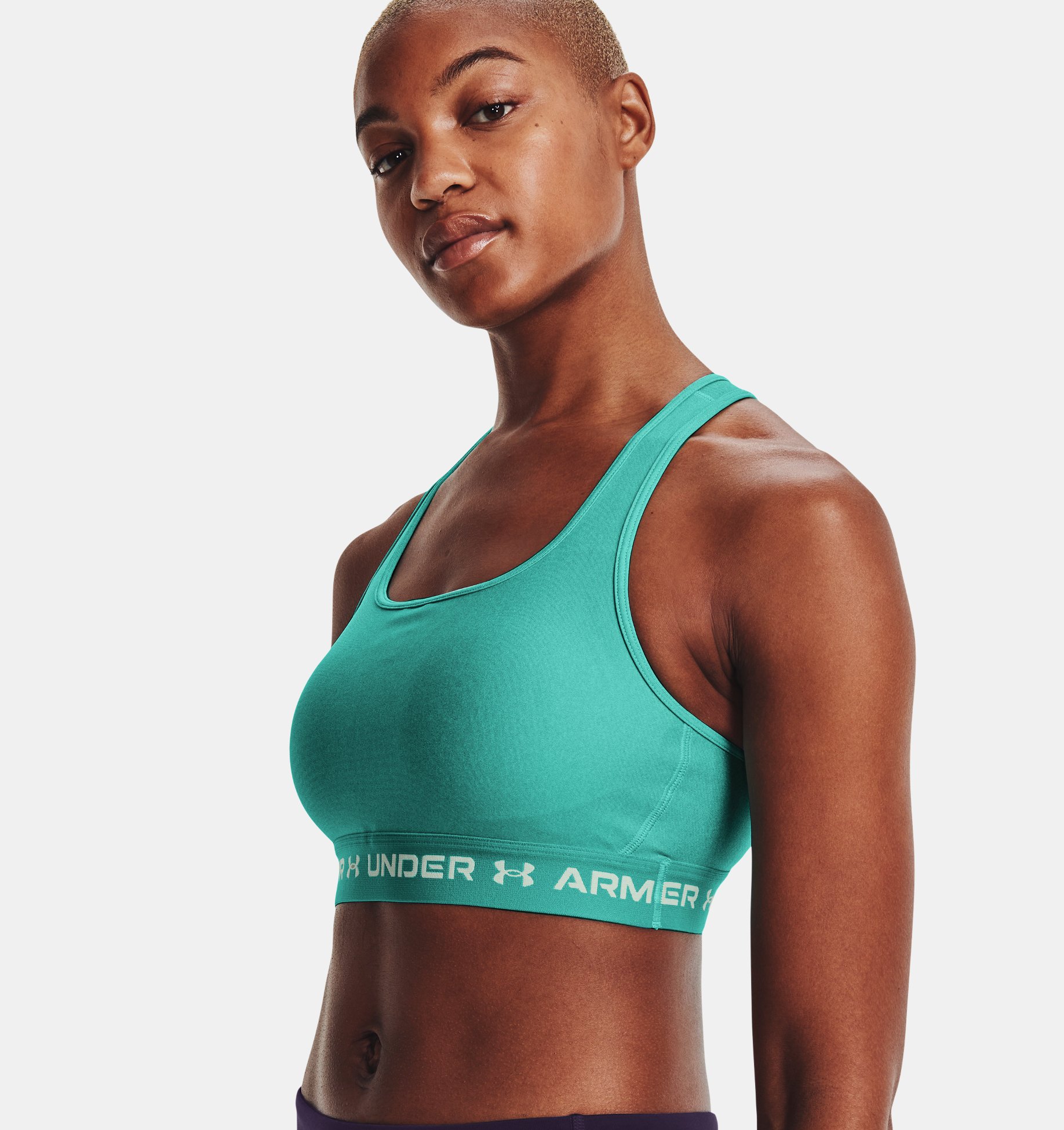 Bra UA Armour Mid Crossback Heather para mujer image number 2
