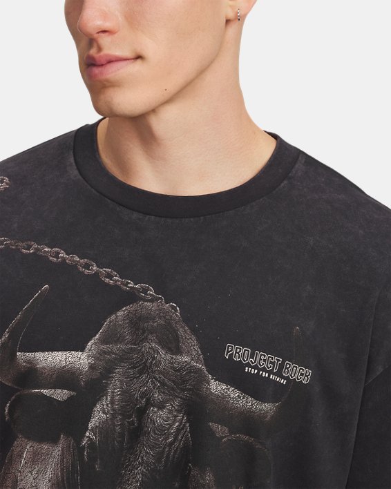 Remera de Entrenamiento Project Rock Washed Heavyweight para Hombre image number 2