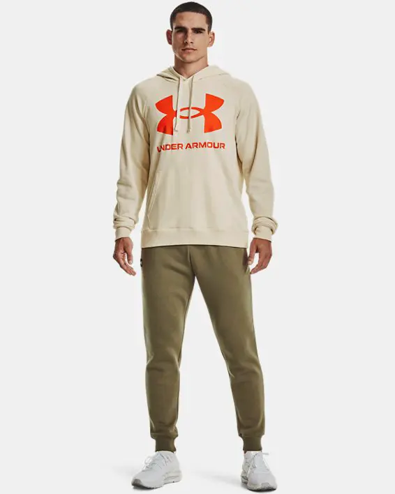 Buzo con capucha de tejido Fleece UA Rival Big Logo para hombre image number 2
