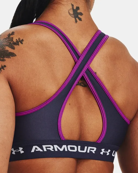 UA Crossback Mid Bra-GRY image number 5