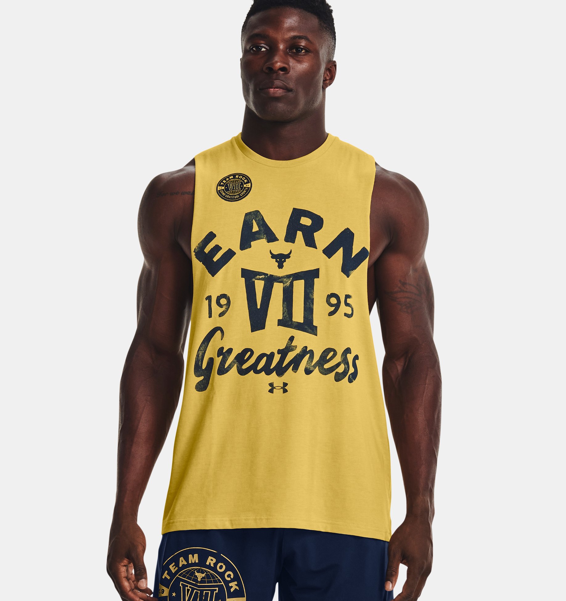 Musculosa UA Project Rock Earn Greatness para hombre image number 0