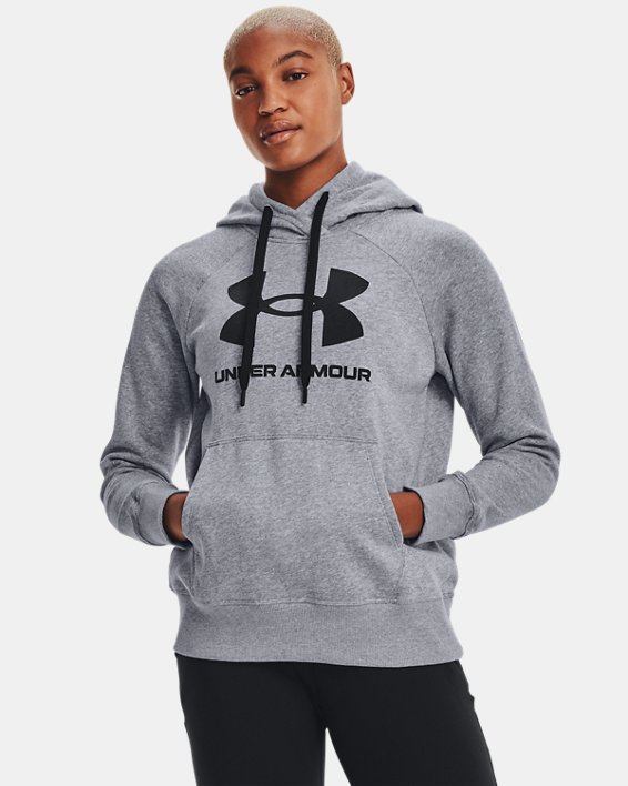 Rival Fleece Logo Hoodie-GRY,XS