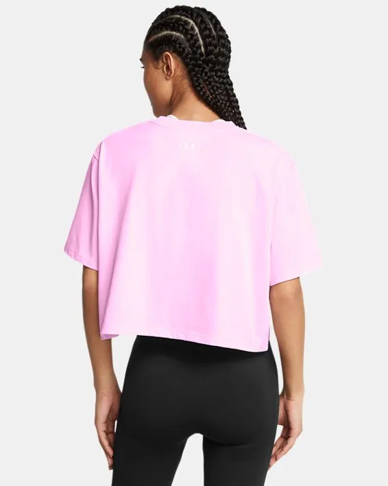UA W BOXY CROP BRAND SS ARG image number 1