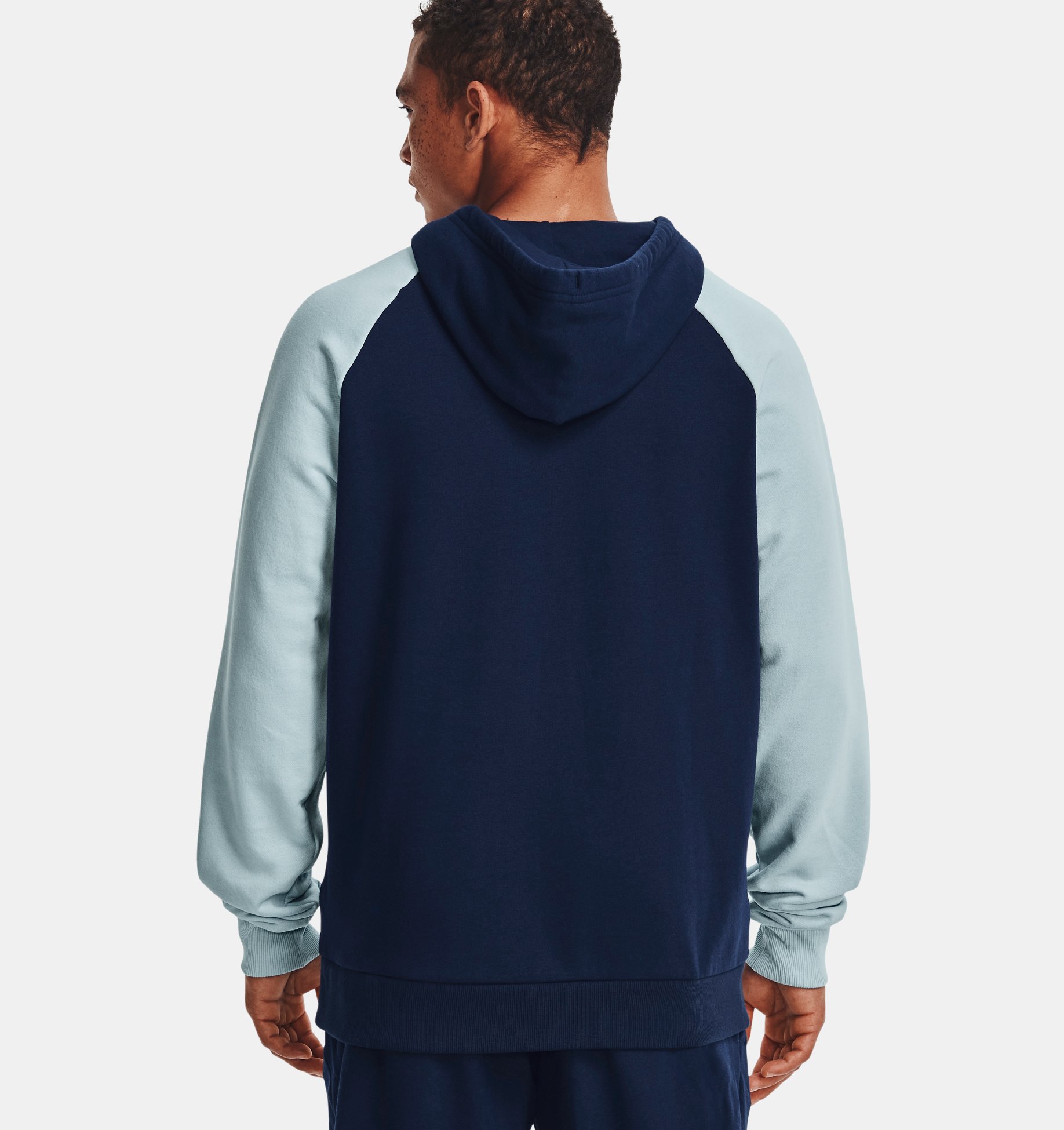 Buzo con capucha UA Rival Fleece Colorblock Hoodie para hombre image number 1