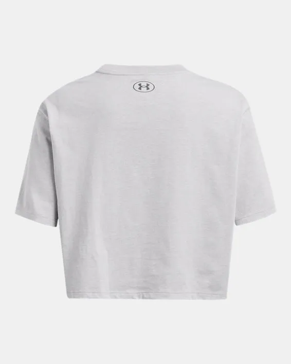 UA W BOXY CROP BRAND SS ARG image number 3