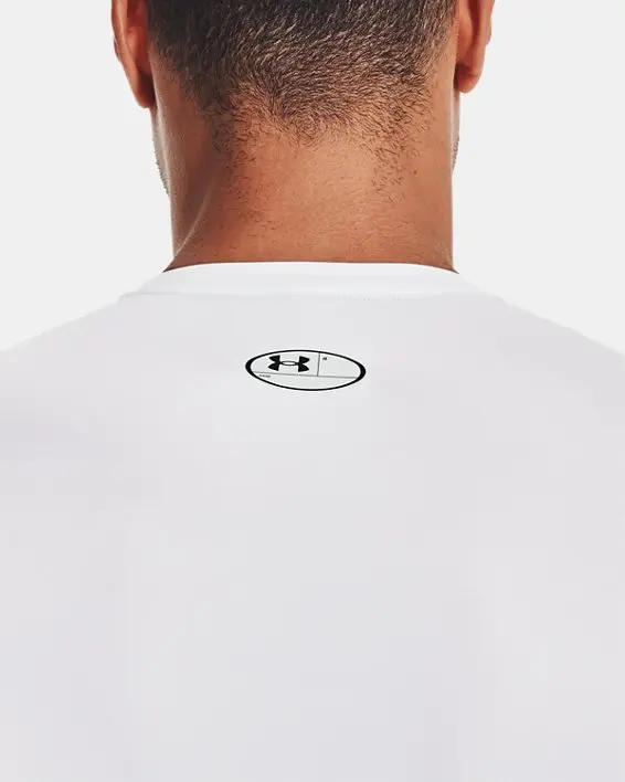 UA HG Armour Comp LS-WHT,LG image number 3