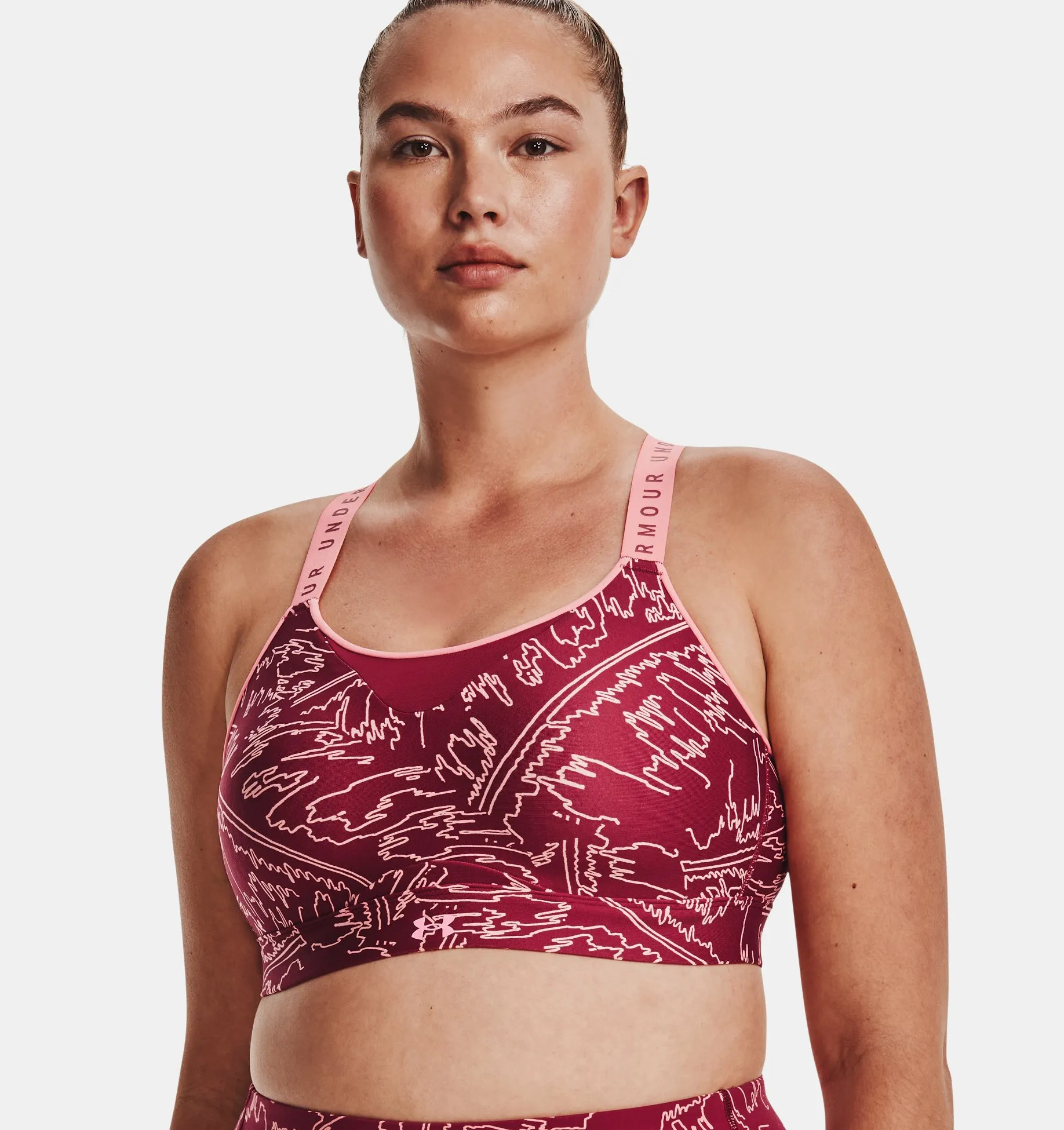 Sport Bra UA Infinity High Printed para Mujer image number 4