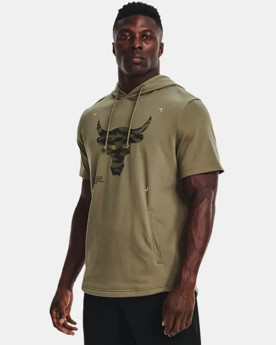 Remera manga corta con capucha Project Rock Terry Short Sleeve Hoodie para hombre image number 0