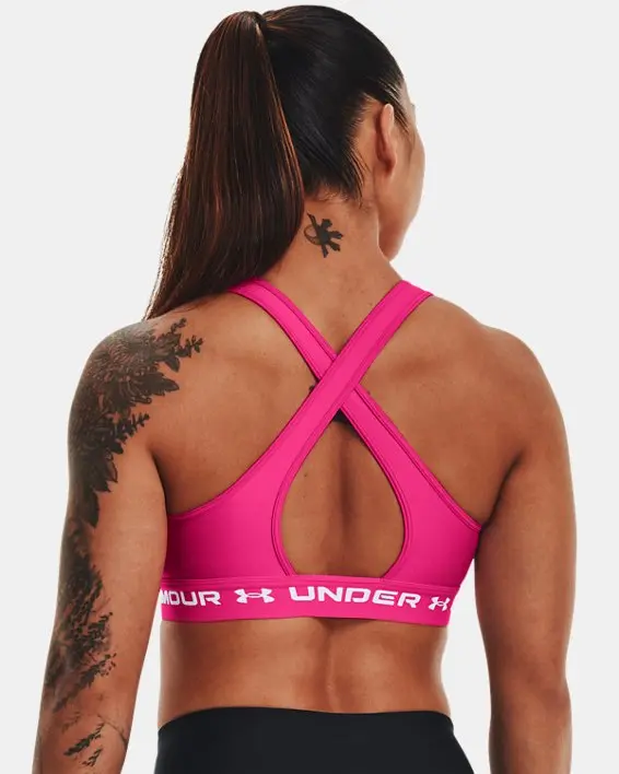 Bra deportivo de impacto medio Armour® Mid Crossback para mujer image number 1
