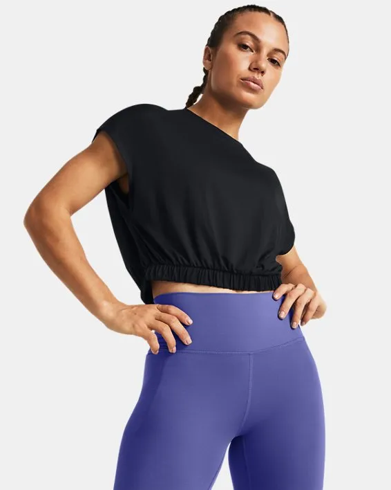 Remera de entrenamiento UA Meridian Bubble Hem Crop para mujer