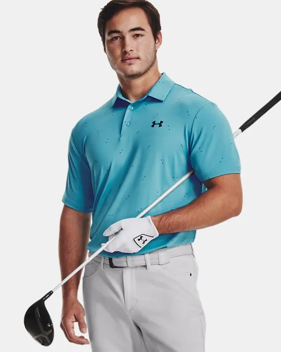 UA Playoff 3.0 Printed Polo-BLU image number 3
