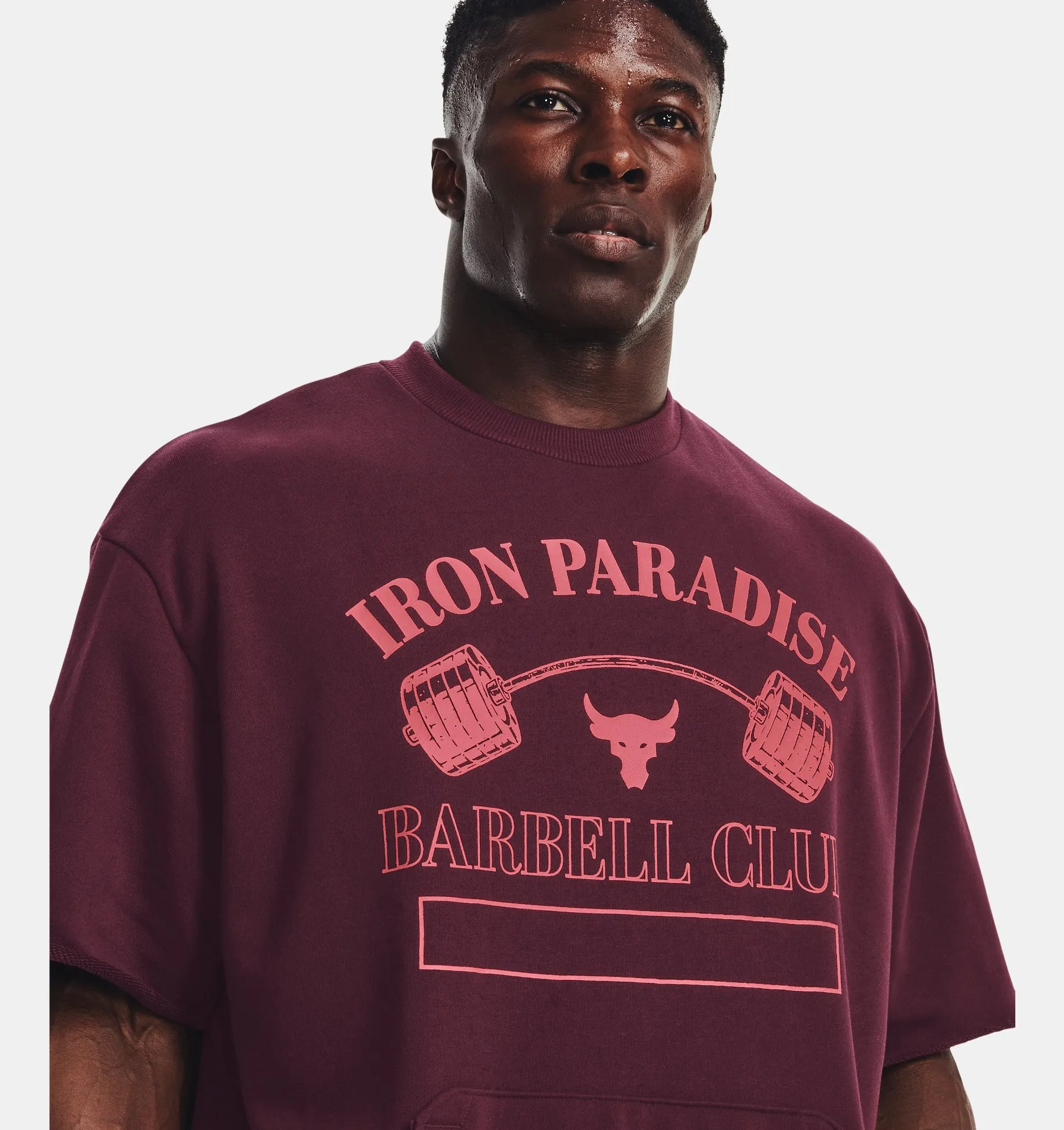 Buzo manga corta Project Rock Iron Paradise Heavyweight Terry Crew para Hombre image number 1