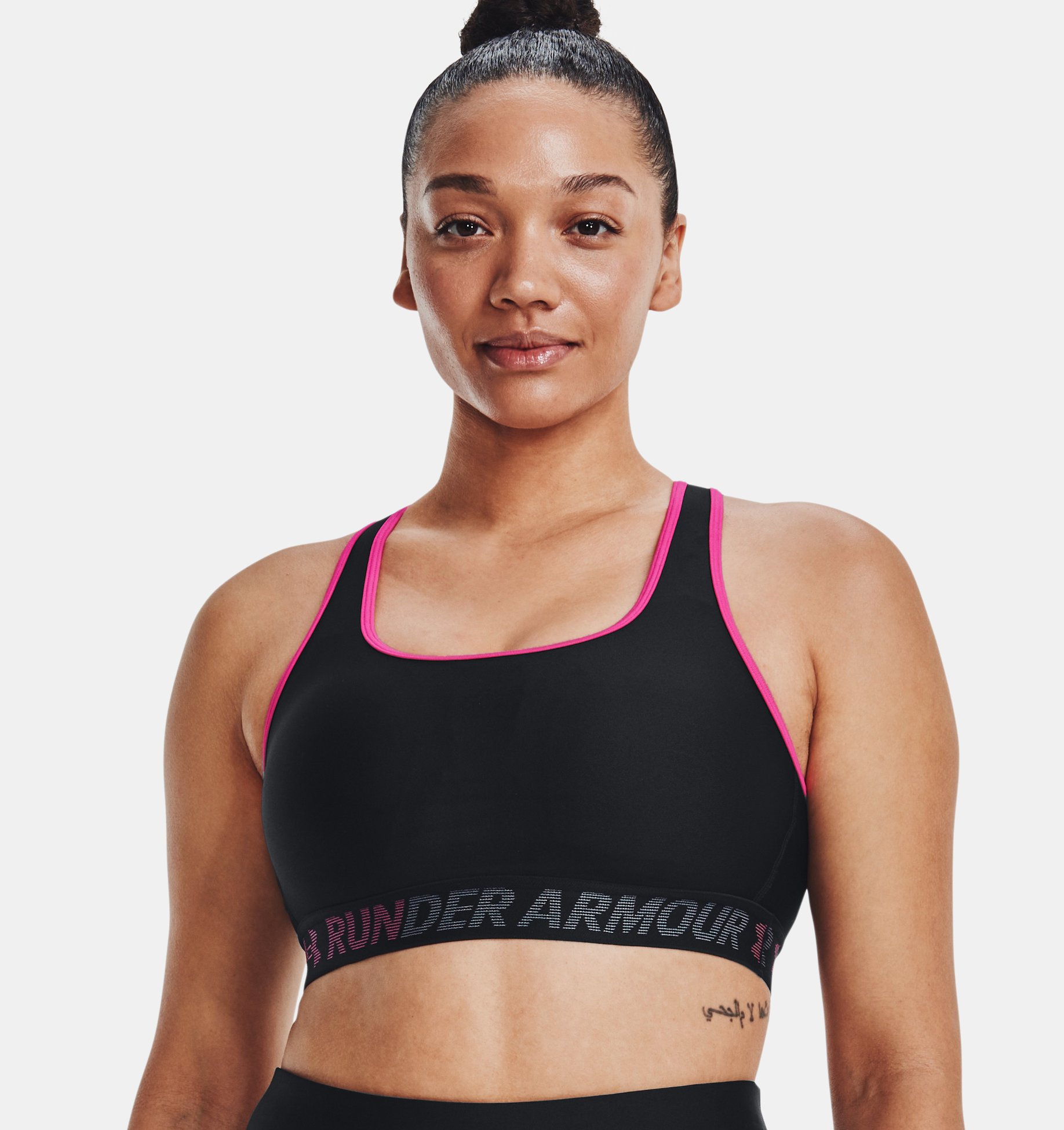 Bra de espalda deportiva UA Mid Crossback Pocket Run Sports image number 2