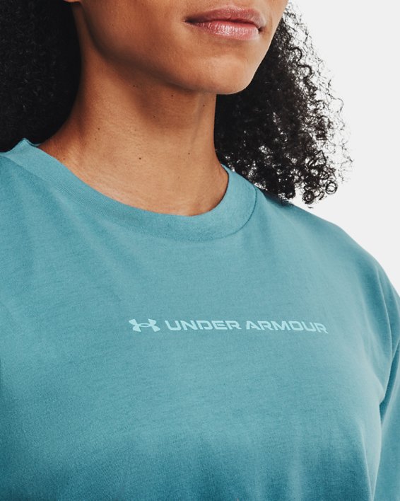 Remera UA Branded Dip Dye Crop para Mujer image number 3