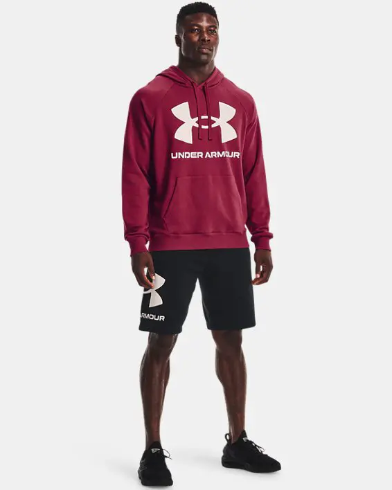 Buzo con capucha de tejido Fleece UA Rival Big Logo para hombre image number 2