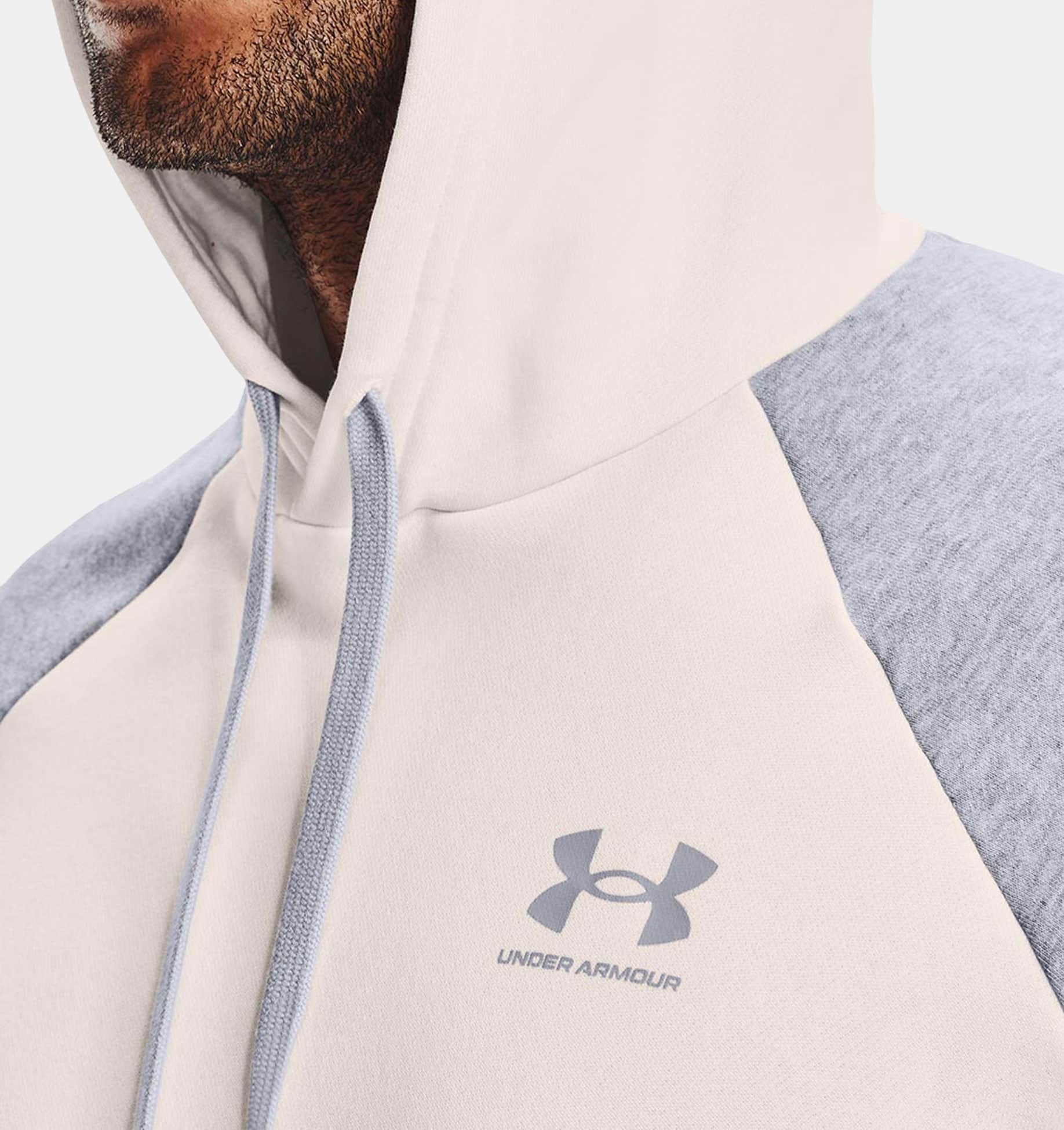 Buzo con capucha UA Rival Fleece Colorblock Hoodie para hombre image number 2
