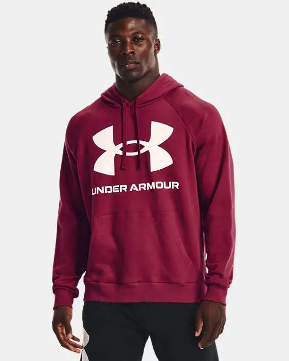 Buzo con capucha de tejido Fleece UA Rival Big Logo para hombre image number 0