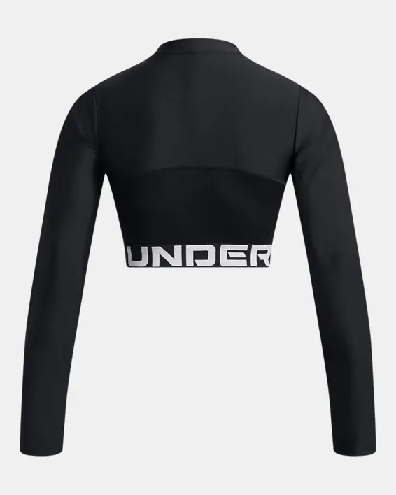 Top manga larga de Entrenamiento HeatGear® Rib ¼-Zip para Mujer image number 3