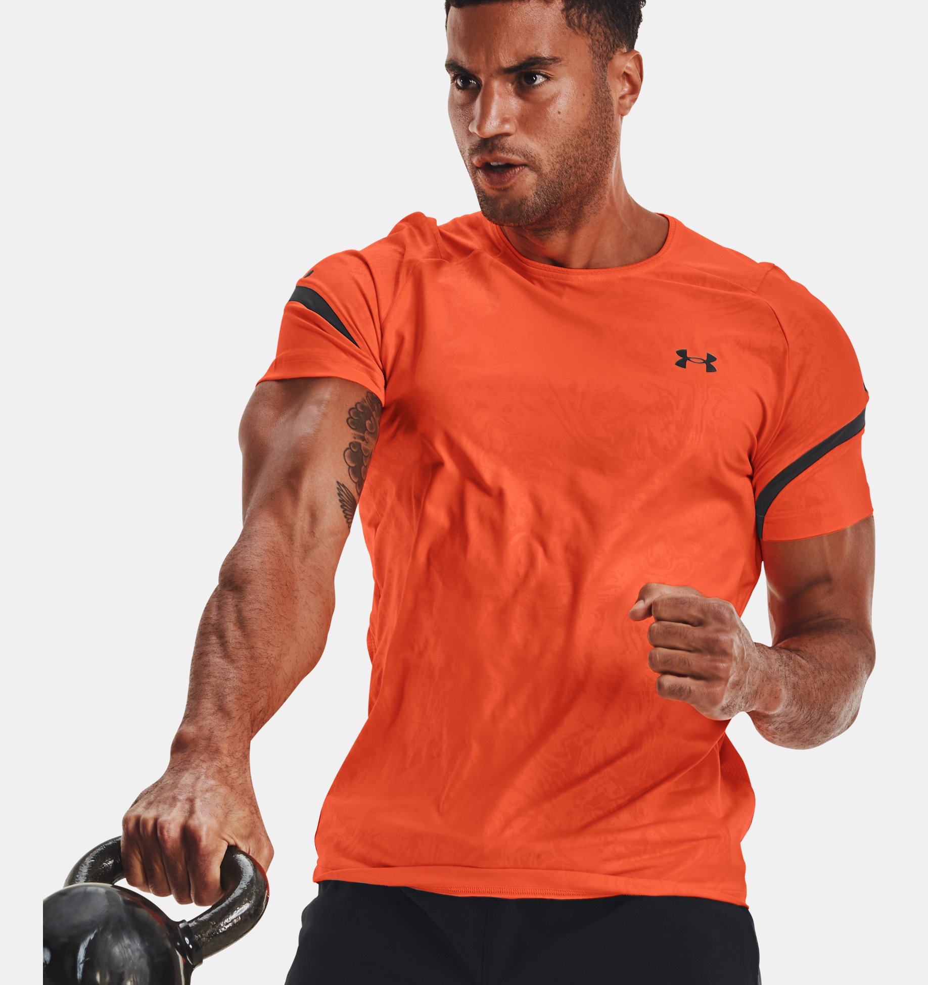 Under Armour Rush Emboss azul camisetas fitness hombre