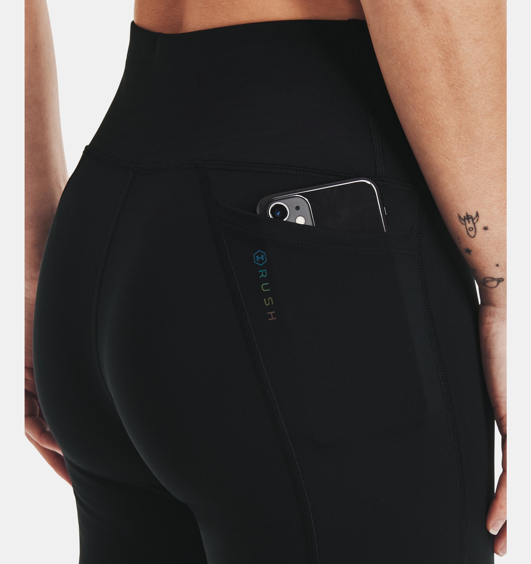 UA Rush Legging-BLK,XS image number 4