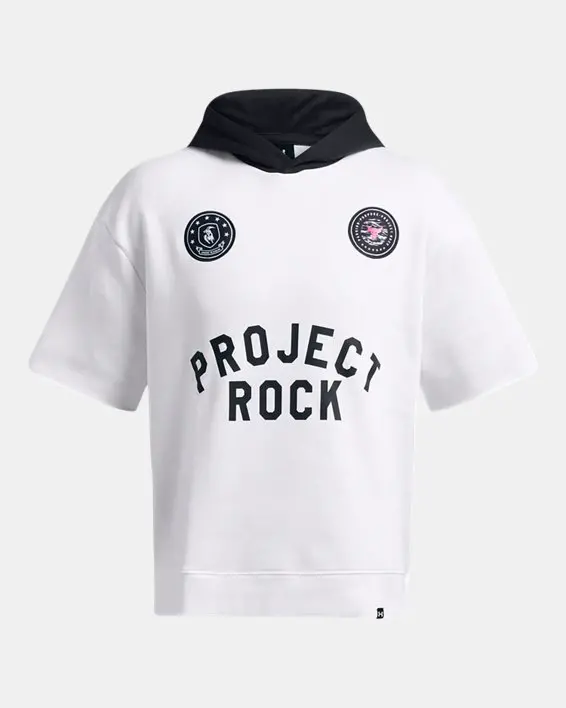 Buzo manga corta con capucha de Entrenamiento Project Rock Icon Fleece Badge Of Honor para Hombre image number 4