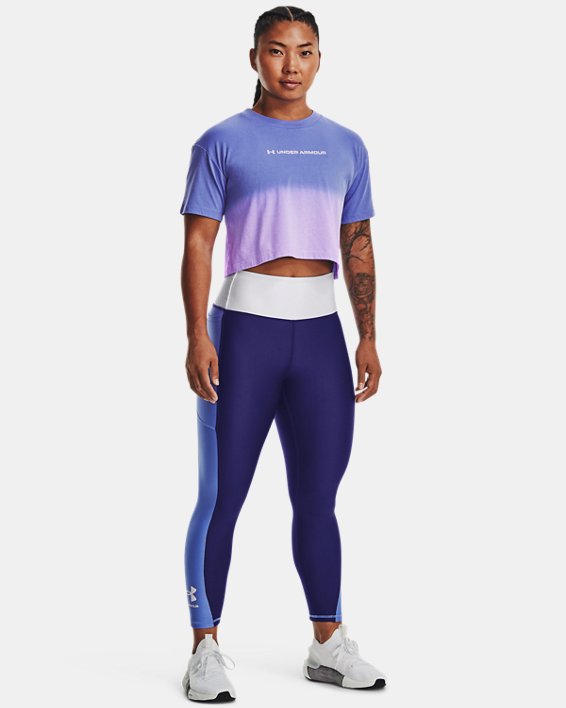 Remera UA Branded Dip Dye Crop para Mujer image number 2