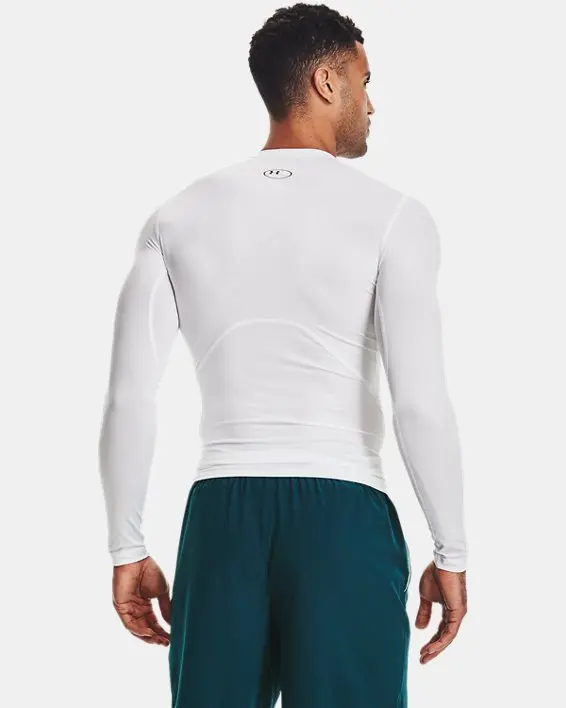 UA HG Armour Comp LS-WHT,LG image number 1