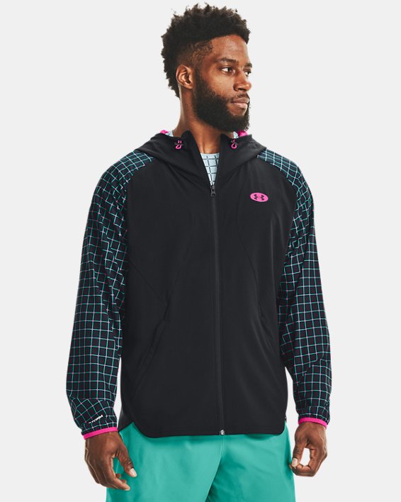 Campera con capucha UA Woven Geo para hombre image number 1