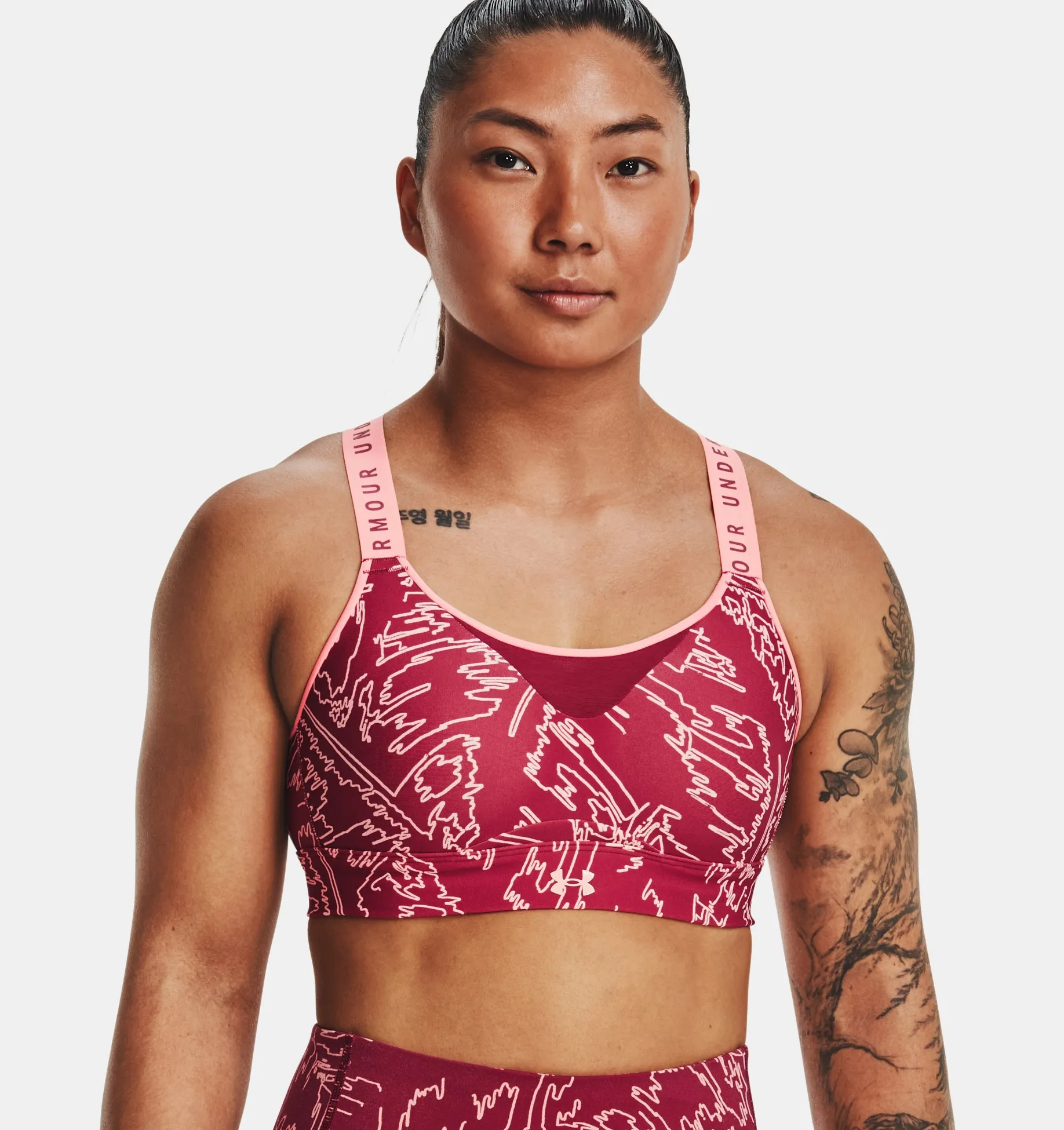 Sport Bra UA Infinity High Printed para Mujer image number 0