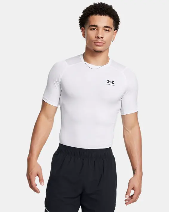 UA HG Armour Comp SS-WHT